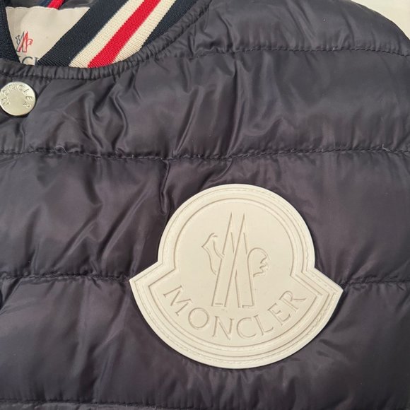 Moncler (Authentic) Boys Bomber Jacket Navy Blue - Size 12 - Picture 3 of 3